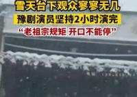 豫劇演員雪天為3名觀眾表演2小時 真相揭露真的令人大吃一驚