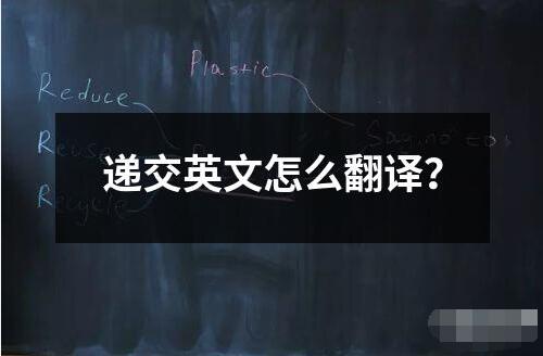 遞交英文怎么翻譯 
