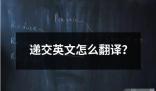 遞交英文怎么翻譯 