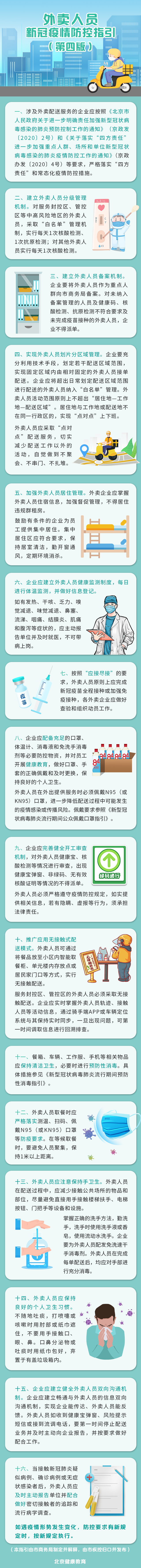 外賣人員新冠疫情防控指引（第四版）