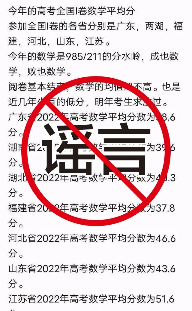 今年高考數學平均分創新低？多省辟謠